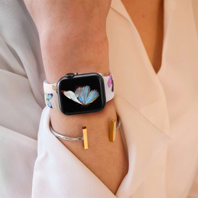Apple Watch用 レディース ブレスレット フローラルプリント