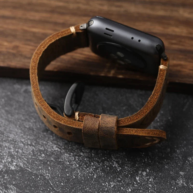 Apple Watch メンズブレスレット 本革 ブラック