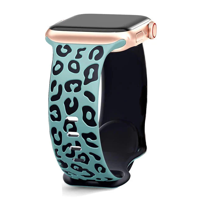 Apple Watch用レオパードブレスレット シアン