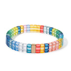 Bracelet arc-en-ciel rose