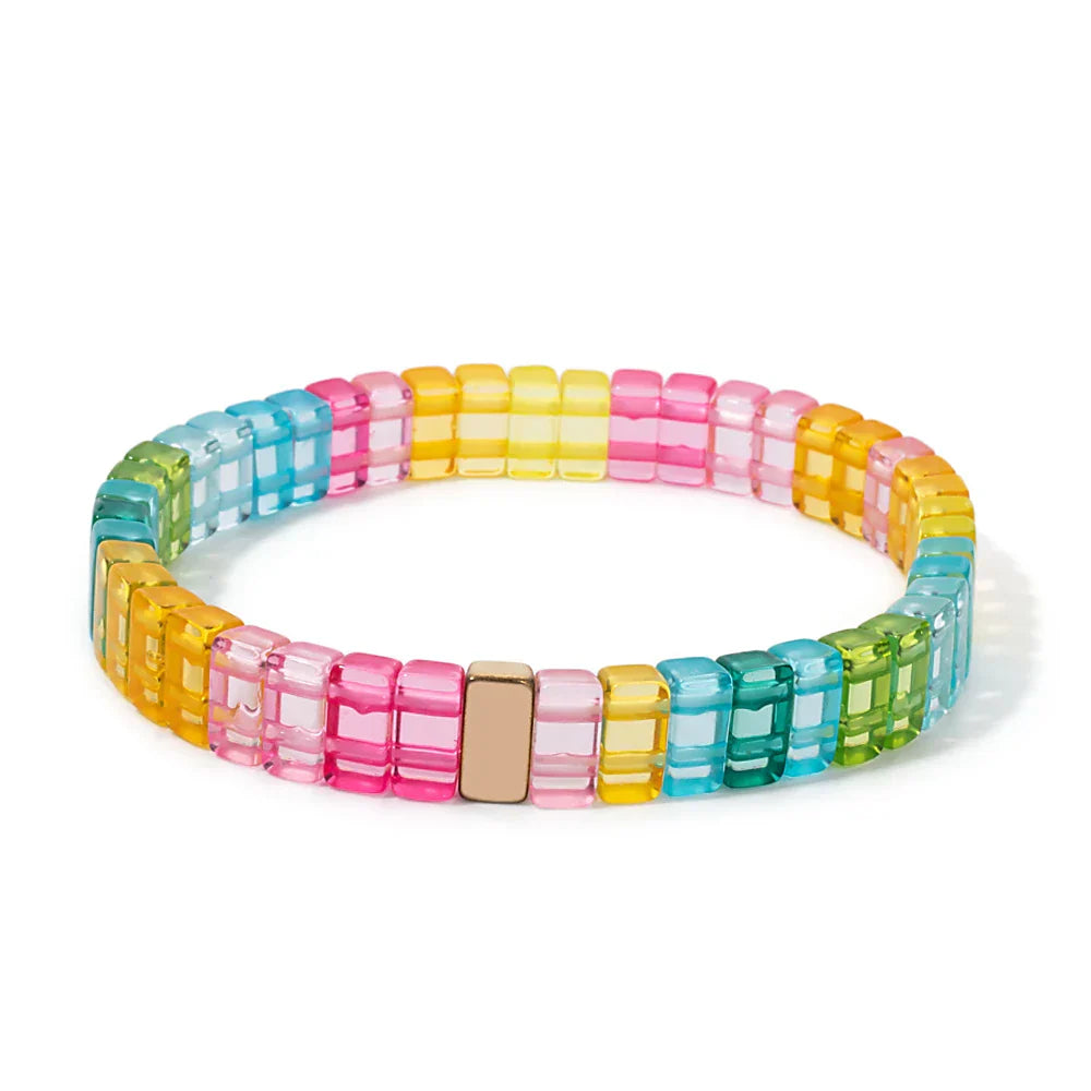 Bracelet arc-en-ciel vert