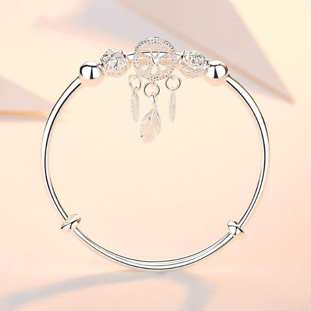 Bracelet Attrape Rêve Gourmette en Argent