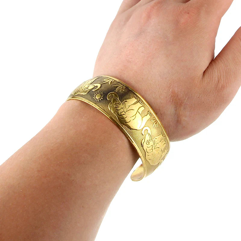 Bracelet Gourmette avec Eléphants Bouddhiste Tibétain
