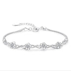 Bracelet avec Fines Fleurs en Zircon blanc