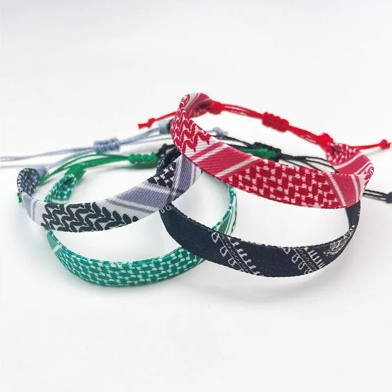 アラブのケフィーヤ風幾何学模様ブレスレット