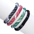 Bracelet avec motifs Keffiye arabe pour homme ou femme vert