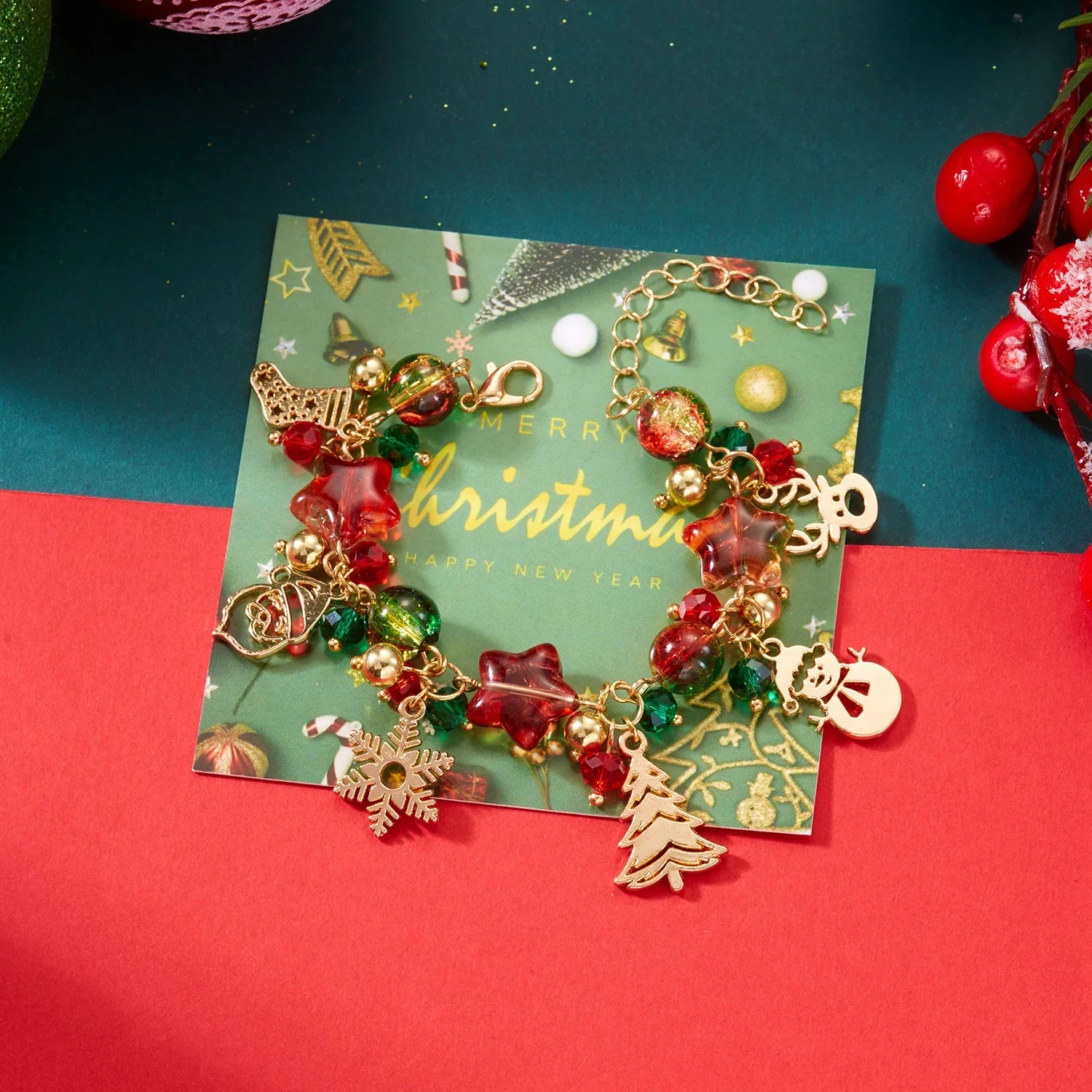 Bracelet avec Pendentifs de Noël pour Femme