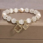 Bracelet en Perles avec Trèfles à 4 Feuilles