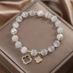 Bracelet en Perles avec Trèfles à 4 Feuilles