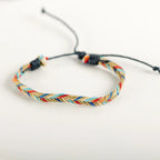 Bracelet Brésilien Tressé beige et rouge