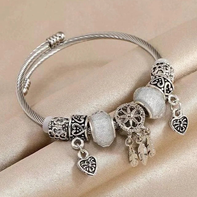 Bracelet Capteur de Rêves et Coeurs