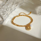 Bracelet Coquille Saint-Jacques et Perle Coquillage pour Femme