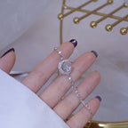 Bracelet Croissant de Lune Femme Gourmette Zircons