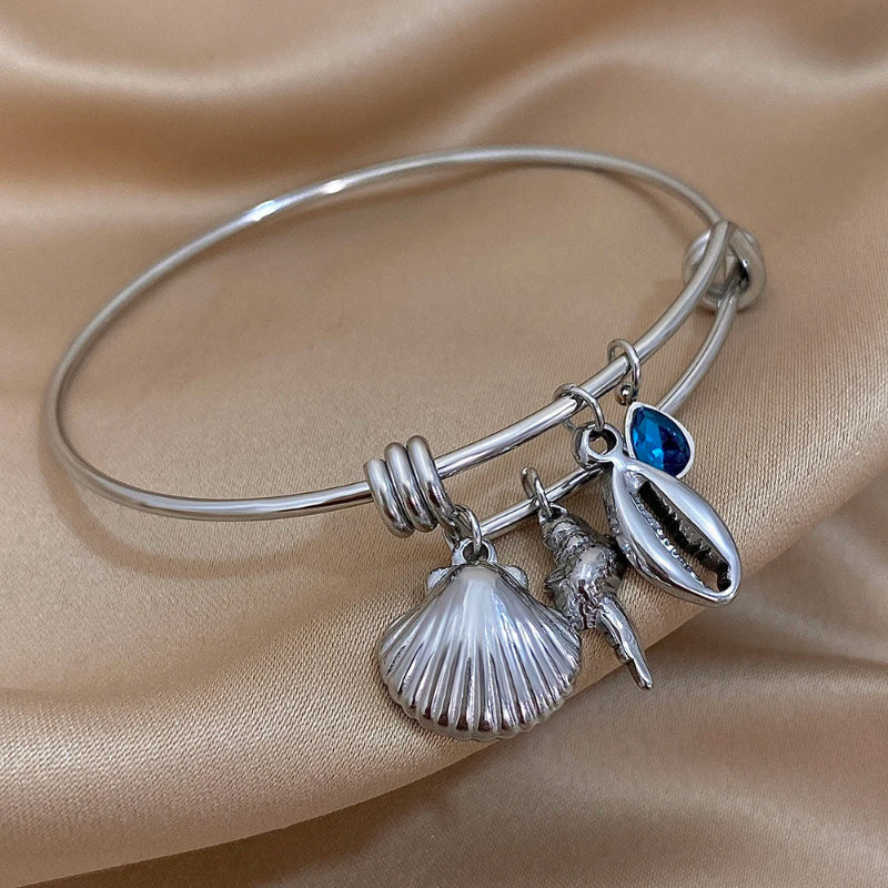 Bracelet de Charme Coquillages argent