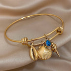 Bracelet de Charme Coquillages or