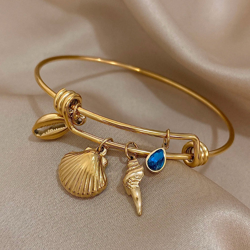 Bracelet de Charme Coquillages or
