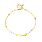 Bracelet de Cheville avec Coeurs et Electrocardiogramme