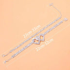 Bracelet de cheville coeur et strass pour femme