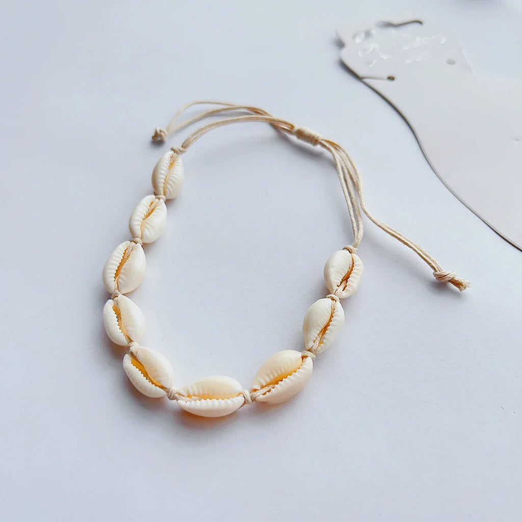 Bracelet de cheville coquillage Cauri pour femme
