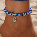 Bracelet de Cheville Oeil Bleu Femme