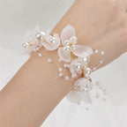 Bracelet de Mariage Perles et Fleurs