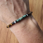 Bracelet de Protection en Pierres Naturelles Oeil de Tigre et Amazonite