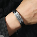 アンカー レザーブレスレット「Bracelet des Flots」 