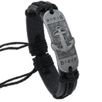 アンカー レザーブレスレット「Bracelet des Flots」 