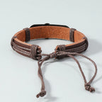 アンカー レザーブレスレット「Bracelet des Flots」 