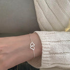 Bracelet Double Coeur Porte Bonheur