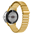 Google Pixel Watch 1 & 2対応 スマートウォッチ用強化スチールブレスレット ゴールド
