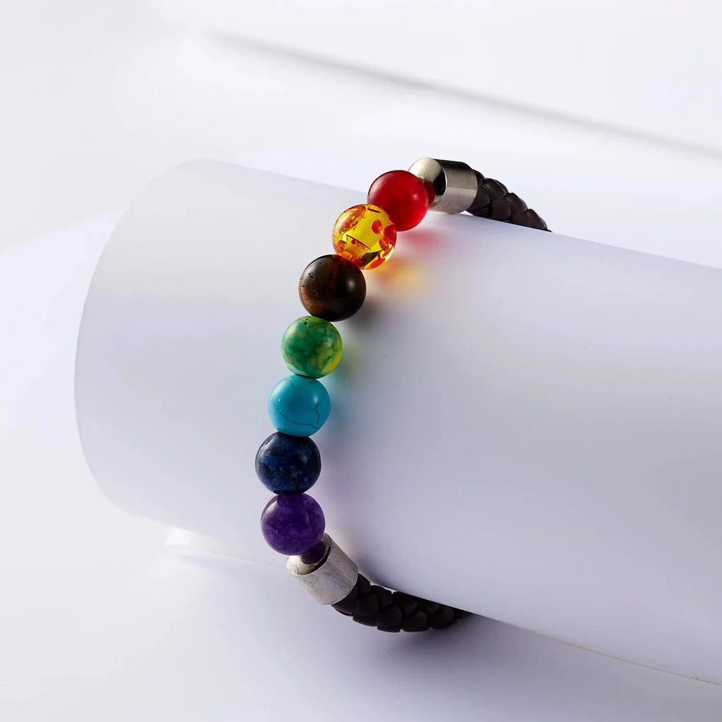 Bracelet en Corde et Pierres 7 Chakras