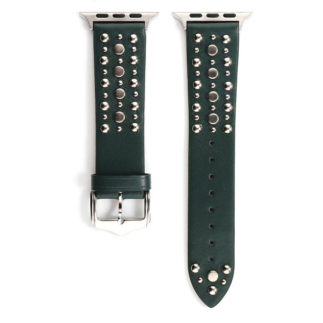 Apple Watch用 スタッズ付きレザーブレスレット 