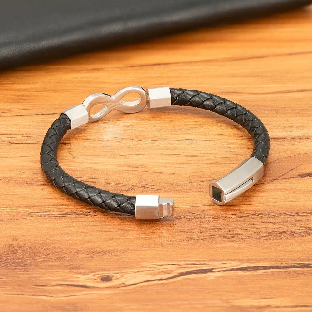 Bracelet en Cuir Homme Infini Moderne