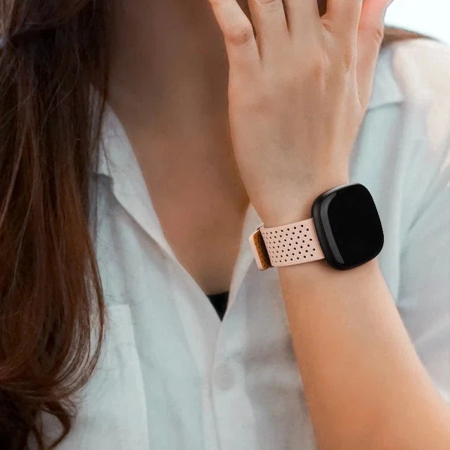Bracelet en Cuir Montre Fitbit Versa 3 Versa 4 Sense 2