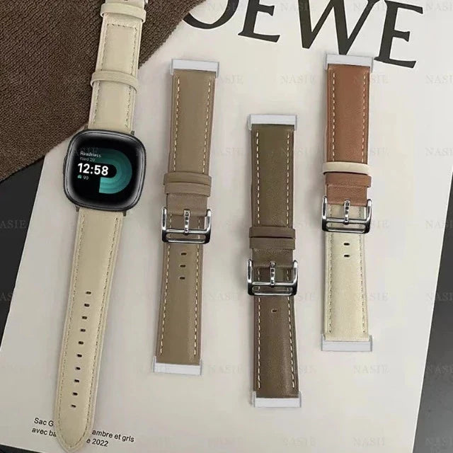 Fitbit Versa 3 Versa 4 Sense 2対応 レザーウォッチバンド 