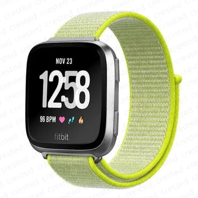 Fitibit Versa 3 Versa 4 Sense 2用の布製時計バンド ネオン