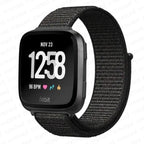 Fitibit Versa 3 Versa 4 Sense 2用の布製時計バンド ブラック