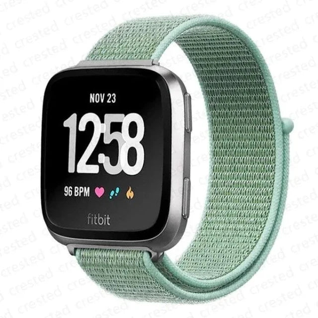 Fitibit Versa 3 Versa 4 Sense 2用の布製時計バンド グリーン