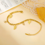 ヤシの葉とジルコンのブレスレット 