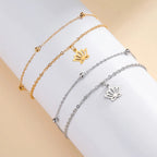 Bracelet Fleur de Lotus Femme Gourmette or