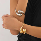 Bracelet Gourmette Grandes Gouttes d'Eau Asymétriques argent