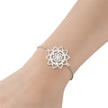 Bracelet Fleur de Vie Mandala Gourmette Dawapara Femme argent