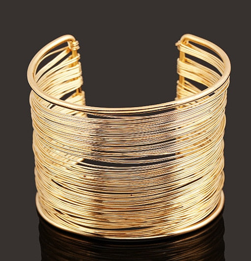 Bracelet Jonc Épais Or & Argent pour Femme