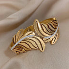 Bracelet Large Feuille de Palmier or