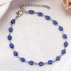 Bracelet Mauvais Oeil Bleu Style Bohème argent