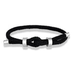 Bracelet moderne en corde tressée avec nœud noir