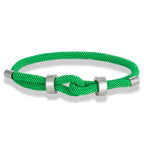 Bracelet moderne en corde tressée avec nœud  vert clair