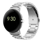 焼入れスチール製スマートウォッチ用ウォッチバンド Google Pixel Watch 1 & 2 シルバー