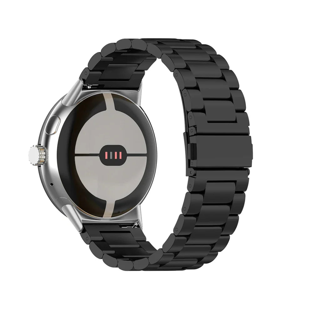 焼入れスチール製スマートウォッチ用ウォッチバンド Google Pixel Watch 1 & 2 ブラック